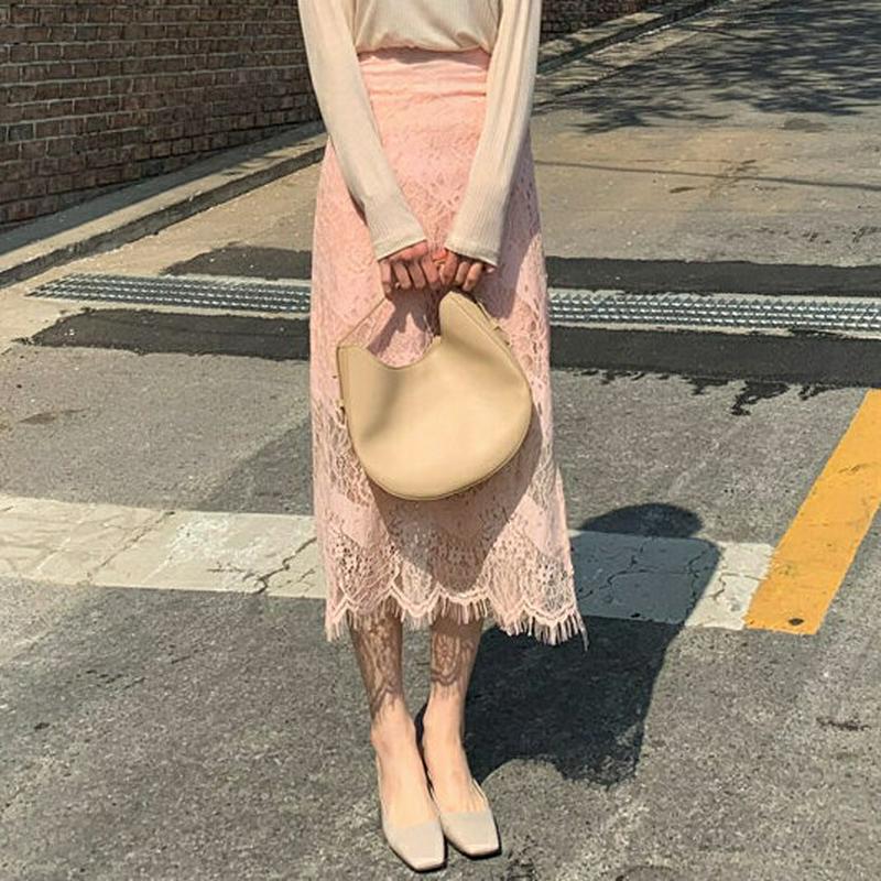 ウェーブレーススリットスカート・全4色・b55783 レディース【sk】【スカート ロングスカート ロング丈 スリット Hライン