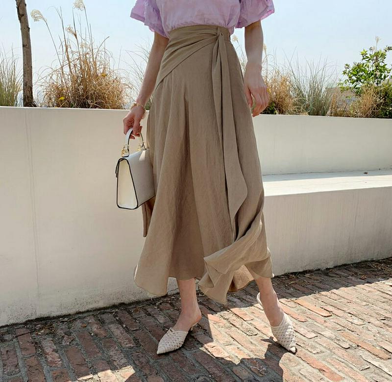 ストラップフレアスカート・全3色・b55781 レディース【sk】【スカート ロングスカート ロング丈 フレアスカート ストラッ