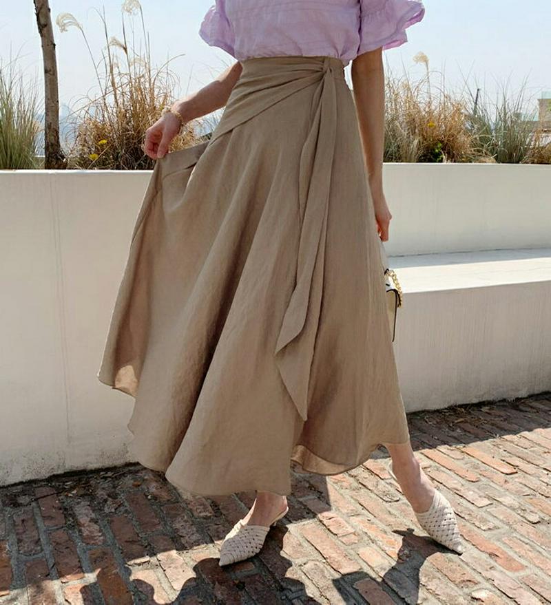 ストラップフレアスカート・全3色・b55781 レディース【sk】【スカート ロングスカート ロング丈 フレアスカート ストラッ