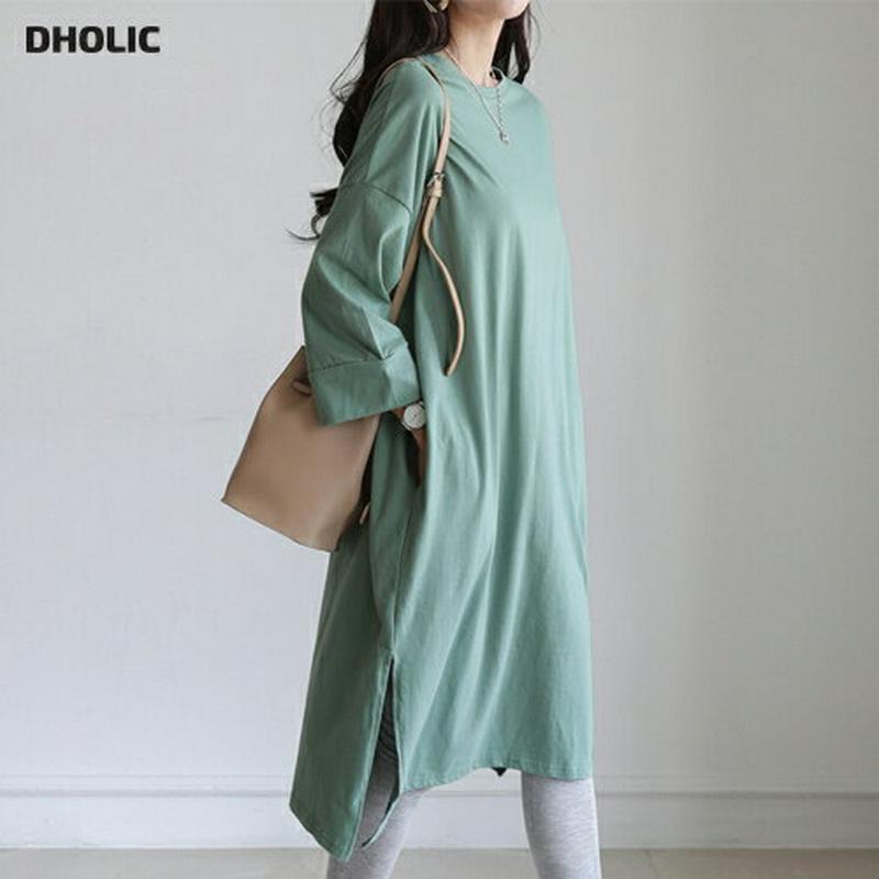 ルーズワンピース・全3色・b55769 レディース【ops】【ワンピース ミディアムワンピース ミディ丈 長袖 ラウンドネック 