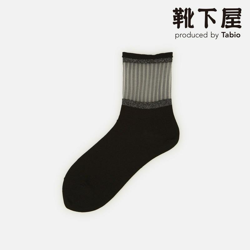 【あす楽】【Tabio】 フロートプリーツ風切替えショートソックス / 靴下屋 靴下 タビオ くつ下 ショート レディース 日本
