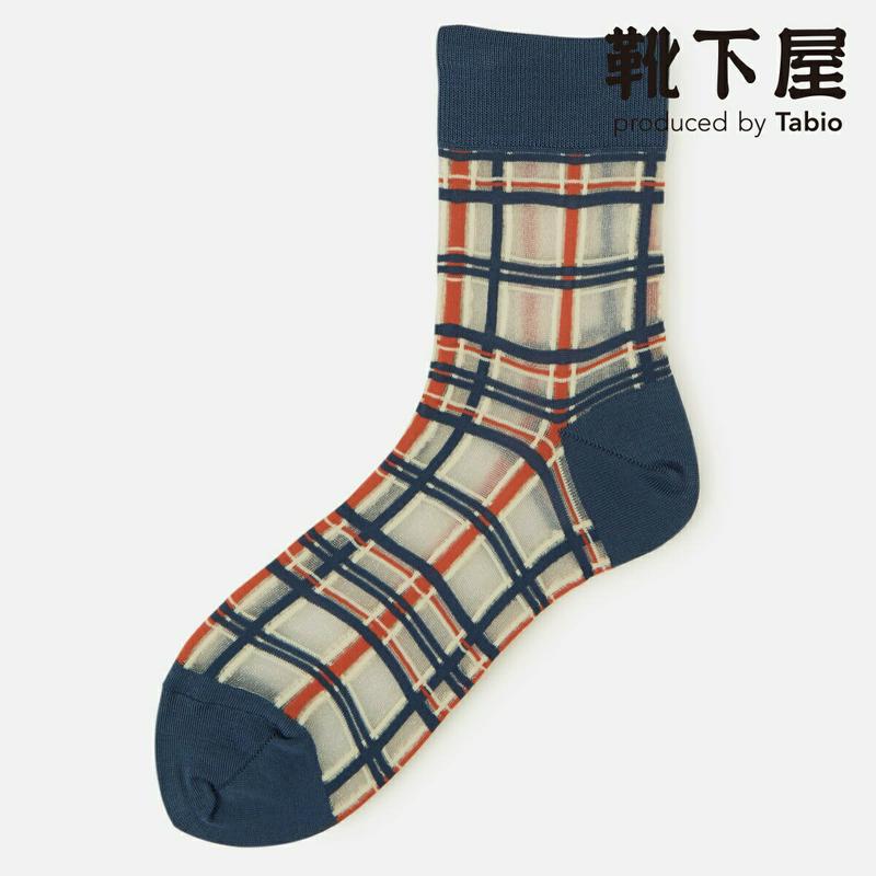 【あす楽】【靴下屋】 ゴム長チュールチェックショートソックス / 靴下 タビオ Tabio くつ下 ショート レディース 日本製 2206ka