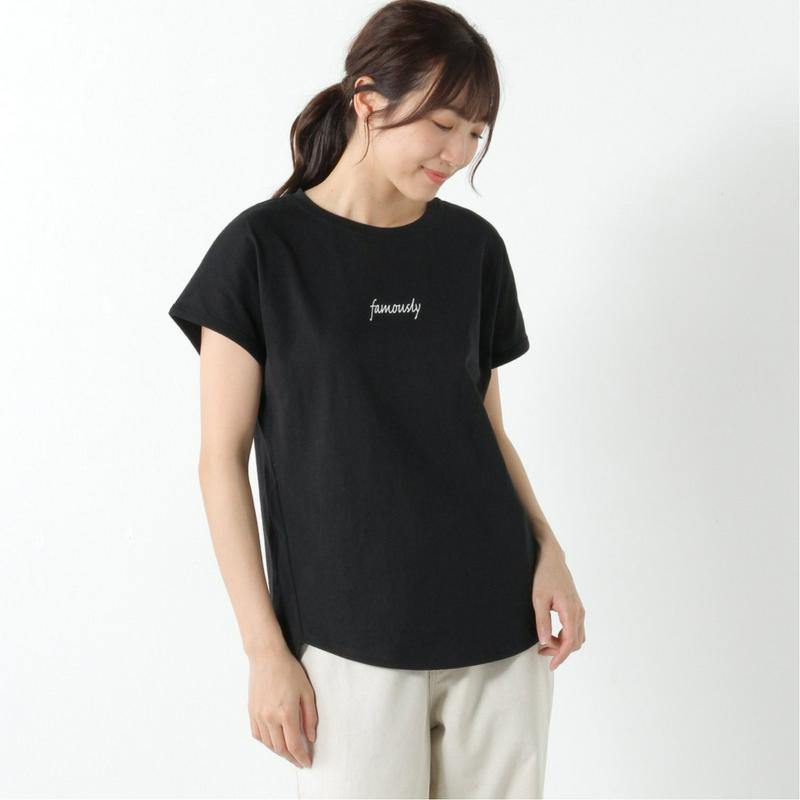 綿１００％◎しっかりした生地感のフレンチスリーブロゴＴシャツ