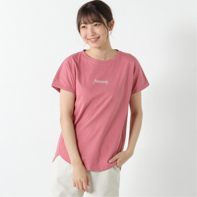 綿１００％◎しっかりした生地感のフレンチスリーブロゴＴシャツ