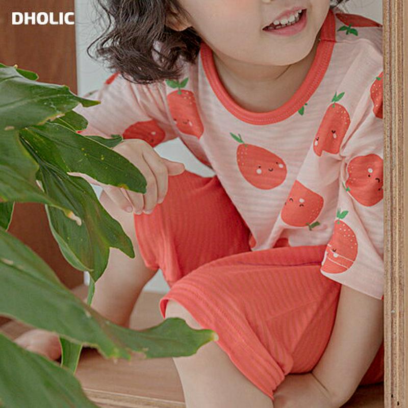 Fresh fruitパジャマSET(レッド) p001035 キッズ 【3~8才】【uw】【韓国 ファッション パジャマセット