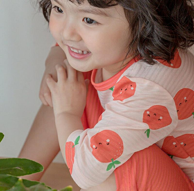 Fresh fruitパジャマSET(レッド) p001035 キッズ 【3~8才】【uw】【韓国 ファッション パジャマセット