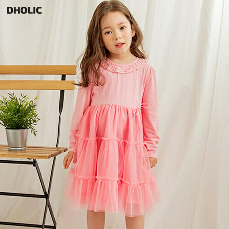 レースネックチュールティアードワンピース・p001241 キッズ【3~8才】【ops】【ワンピース ミディ丈 ミディワンピース 