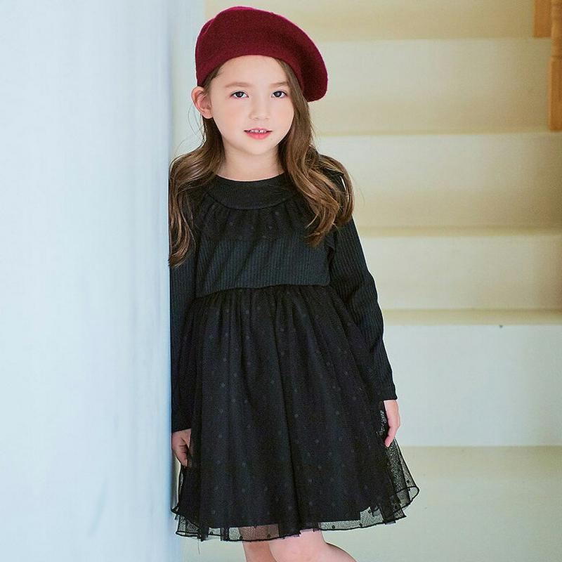 ドットチュールワンピース・p001264 キッズ【3~8才】【ops】【ワンピース ミディ丈 ミディワンピース チュール チュー