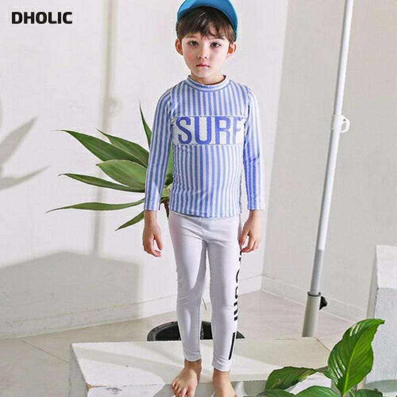SURFストライプ水着SET p000573 キッズ 【3~8才】【bw】【韓国 ファッション 水着 ラッシュガード 水着セット 長袖 ロングパンツ 水遊び プール 海 日焼け防止 日よけ ロゴ レタリングキッズ 子供 子供用 春 夏】【KIDS】