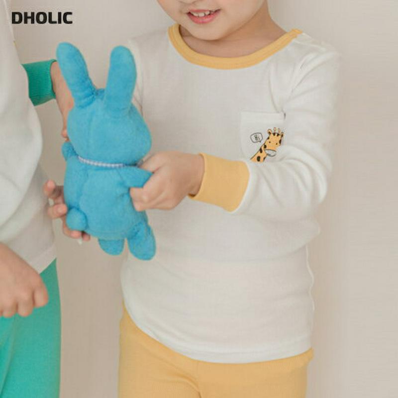 giraffeパジャマ上下SET(イエロー)・p001103 キッズ【3~8才】【uw】【パジャマ 部屋着 ルームウェア 長袖 長ズボン パンツ ズボン きりん キリン 動物 かわいい 可愛い 黄色 女の子 男の子 子供 こども 子供服 こども服】【KIDS】