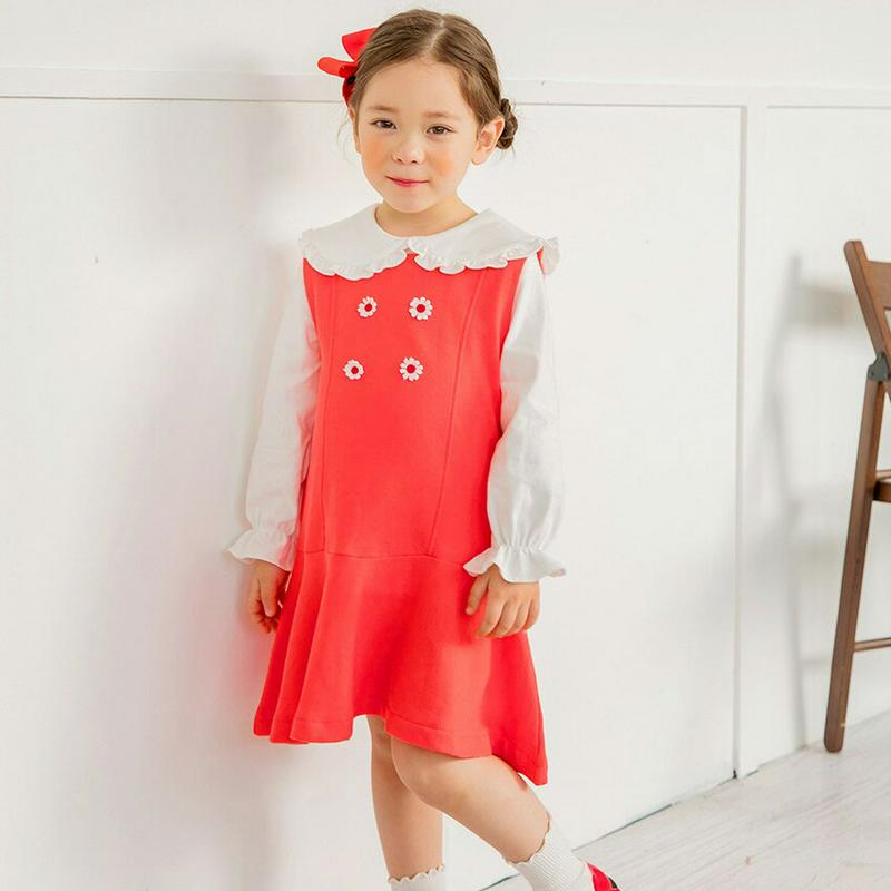 フラワーポイントスリーブレスワンピース・p000964 キッズ【3~8才】【ops】【ワンピース ミディ丈 ミディワンピース ス