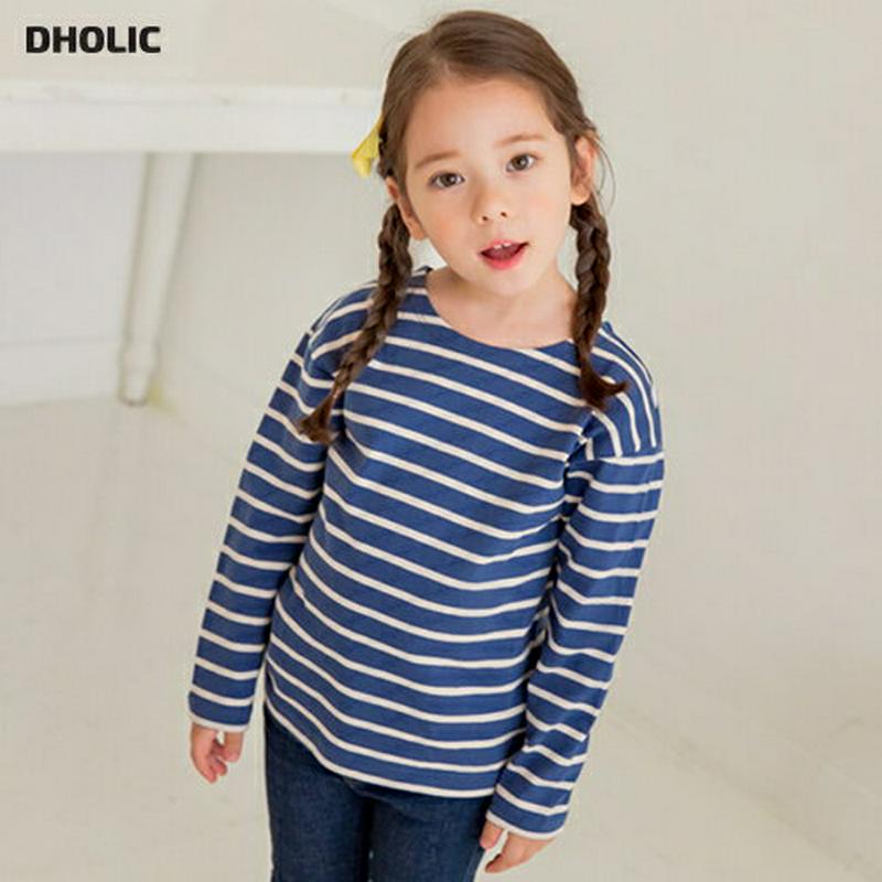 長袖ボーダーTシャツ(ブルー)・p000969 キッズ【3~8才】【tops】【トップス Tシャツ 長袖 ボーダー ブルー 青 