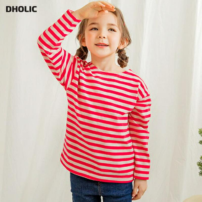 長袖ボーダーTシャツ(ピンク)・p000970 キッズ【3~8才】【tops】【トップス Tシャツ 長袖 ボーダー ピンク ロン