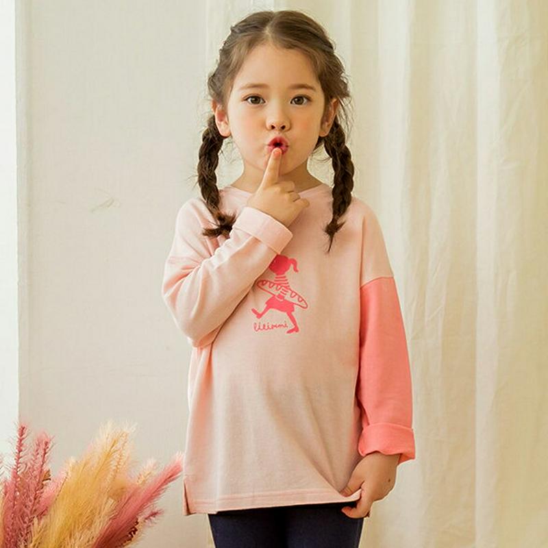 baguetteプリントTシャツ(ピンク) p000973 キッズ 【3~8才】【tops】【韓国 ファッション トップス Tシ
