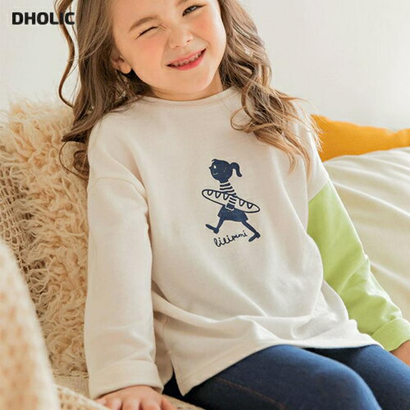 baguetteプリントTシャツ(アイボリー) p000747 キッズ 【3~8才】【tops】【韓国 ファッション トップス 