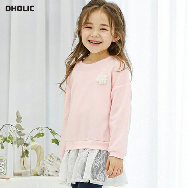 レースヘムスウェット p001248 キッズ 【3~8才】【tops】【韓国 ファッション トップス スウェット Tシャツ カッ