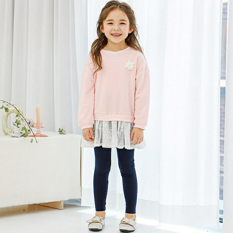 レースヘムスウェット p001248 キッズ 【3~8才】【tops】【韓国 ファッション トップス スウェット Tシャツ カッ