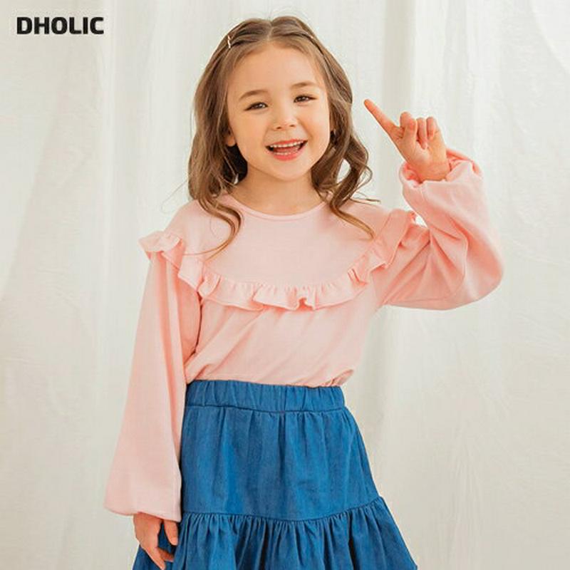 モダール混フリルTシャツ p001249 キッズ 【3~8才】【tops】【韓国 ファッション トップス Tシャツ カットソー 