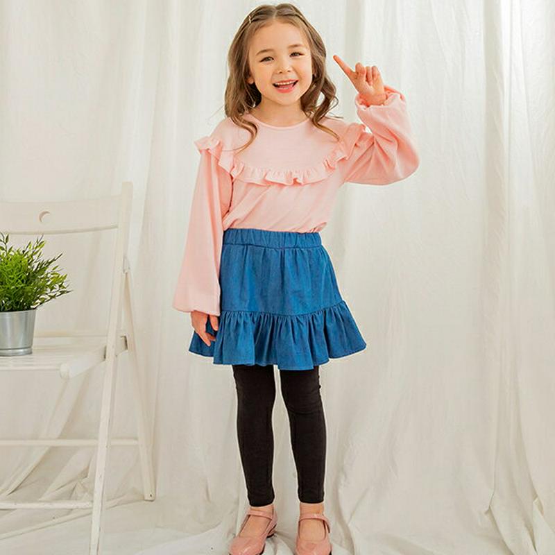 モダール混フリルTシャツ p001249 キッズ 【3~8才】【tops】【韓国 ファッション トップス Tシャツ カットソー 