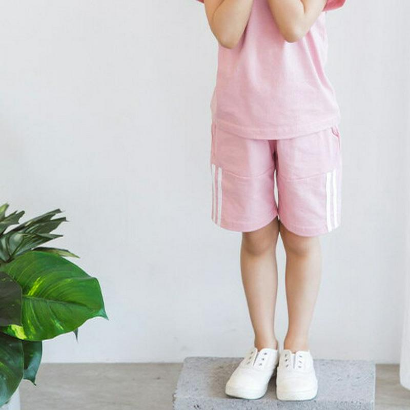 ダブルラインハーフパンツ・p001095 キッズ【3~8才】【pt】【ハーフパンツ パンツ ズボン ボトムス 半ズボン ラインパンツ カジュアル サイドライン ラフ 女の子 男の子 子供 こども 子供服 こども服】【KIDS】