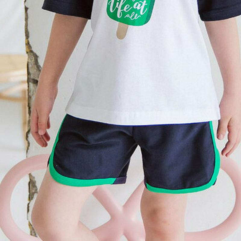 カラーラインショートパンツ・p001206 キッズ【3~8才】【pt】【ショートパンツ 短パン ズボン ボトムス パンツ カラー