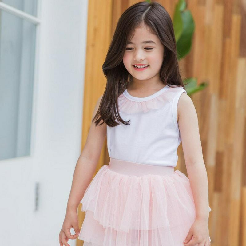 チュールフリルネックスリーブレス・p001138 キッズ【3~8才】【tops】【トップス チュール スリーブレス ノースリーブ