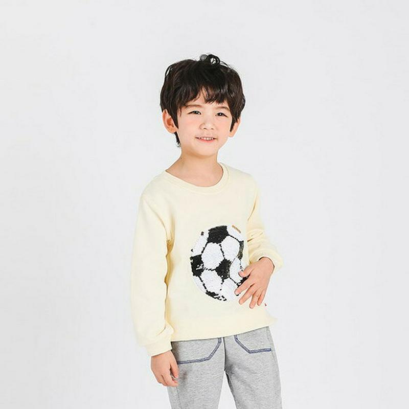 サッカースパンコールスウェット・p001271 キッズ【3~8才】【tops】【トップス スウェット 長袖 スパンコール サッカーボール サッカー カジュアル かわいい 男の子 女の子 子供 こども 子供服 こども服】【KIDS】