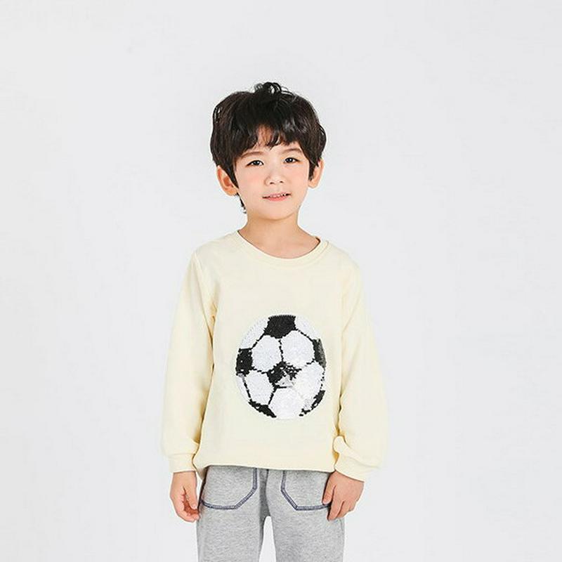 サッカースパンコールスウェット・p001271 キッズ【3~8才】【tops】【トップス スウェット 長袖 スパンコール サッカーボール サッカー カジュアル かわいい 男の子 女の子 子供 こども 子供服 こども服】【KIDS】
