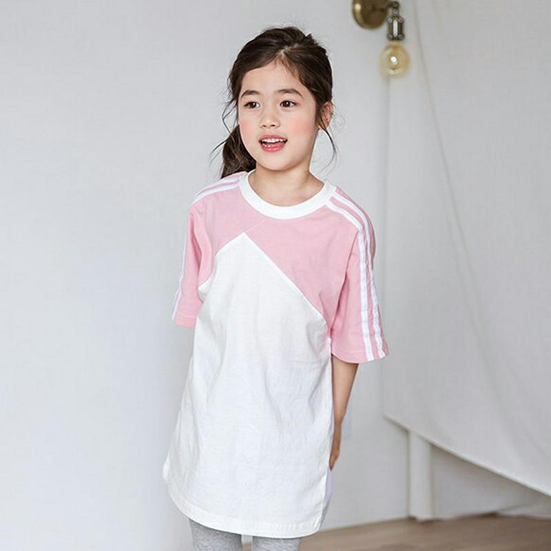 ダブルラインメッシュTシャツ p001087 キッズ 【3~8才】【tops】【韓国 ファッション トップス Tシャツ カットソ