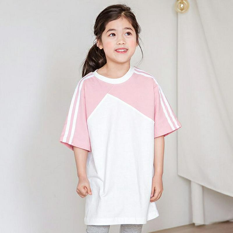 ダブルラインメッシュTシャツ p001087 キッズ 【3~8才】【tops】【韓国 ファッション トップス Tシャツ カットソ