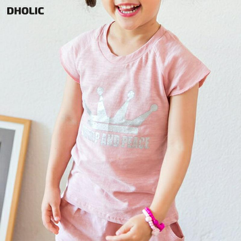 crown半袖Tシャツ p001079 キッズ 【3~8才】【tops】【韓国 ファッション トップス Tシャツ ラウンドネック