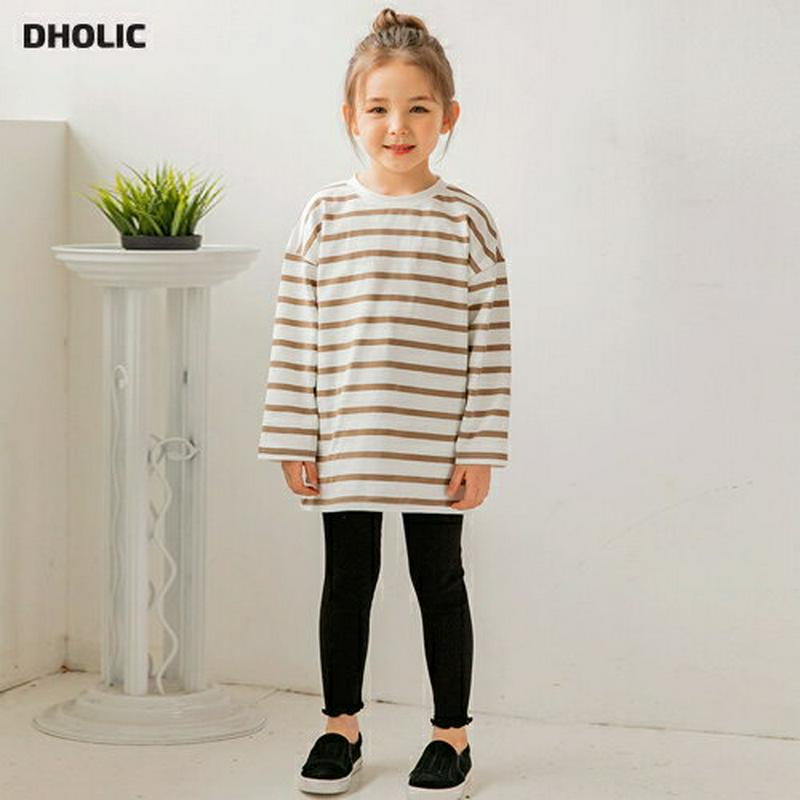 ボーダー上下SET p001235 キッズ 【3~8才】【SET】【韓国 ファッション セット Tシャツ カットソー ラウンドネ