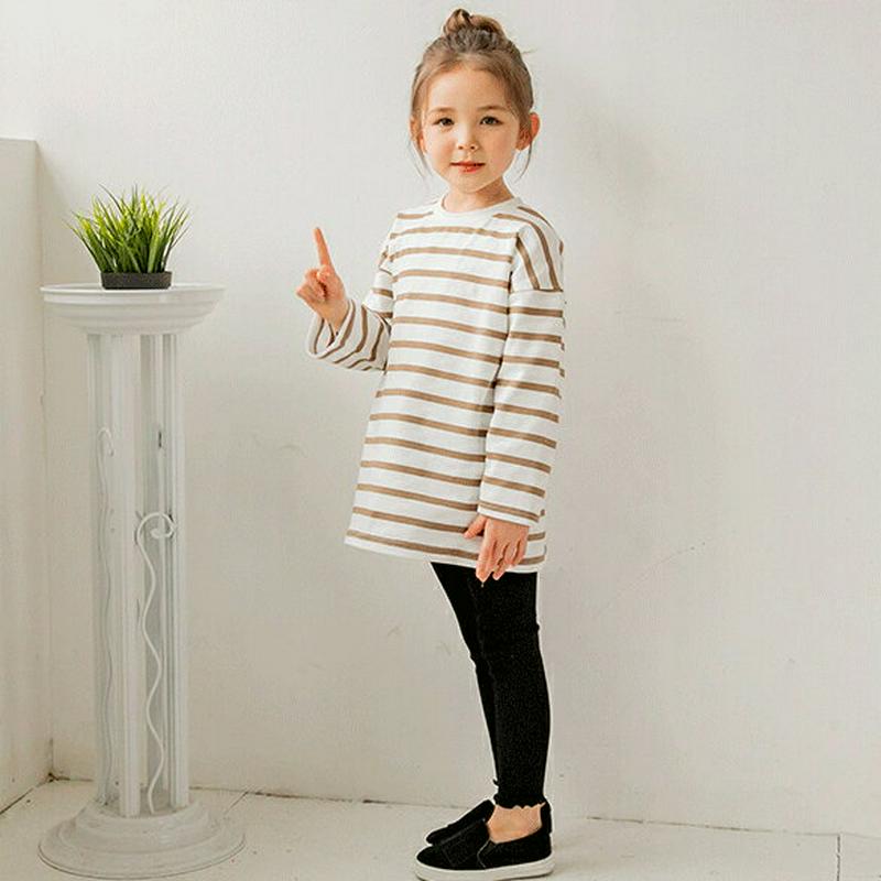 ボーダー上下SET p001235 キッズ 【3~8才】【SET】【韓国 ファッション セット Tシャツ カットソー ラウンドネ