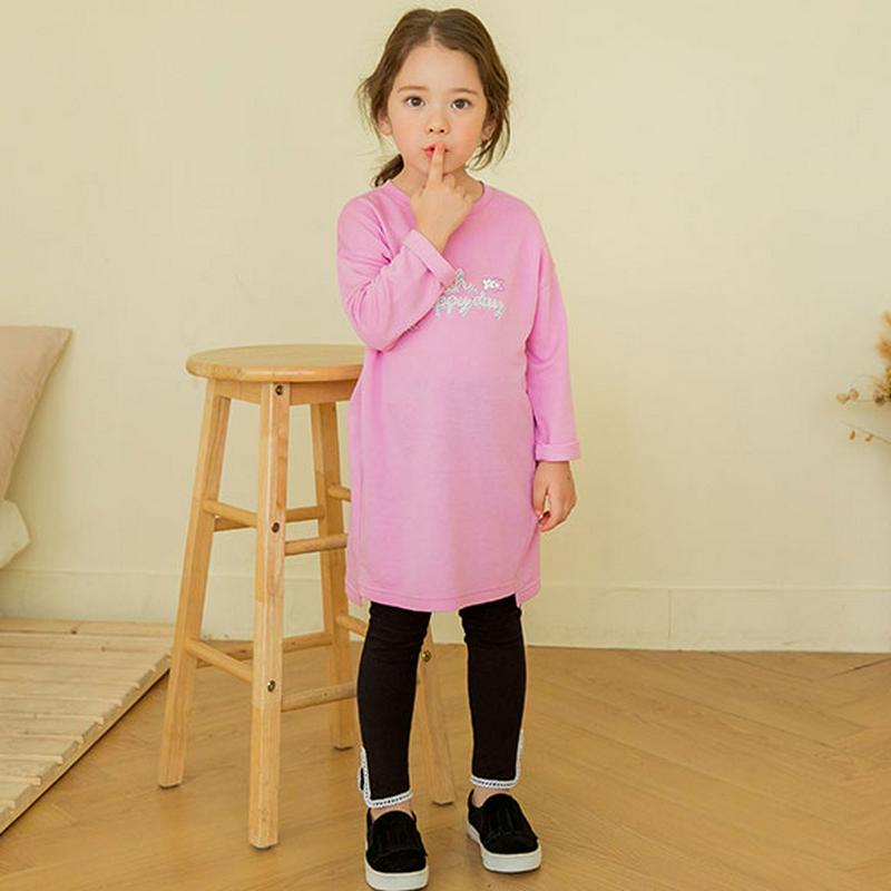 happy上下SET(ライラック) p001239 キッズ 【3~8才】【SET】【韓国 ファッション セット Tシャツ カット
