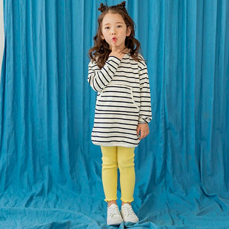 ボーダーマフポケットTシャツ&レギンスSET p001240 キッズ 【3~8才】【SET】【韓国 ファッション セット Tシャ