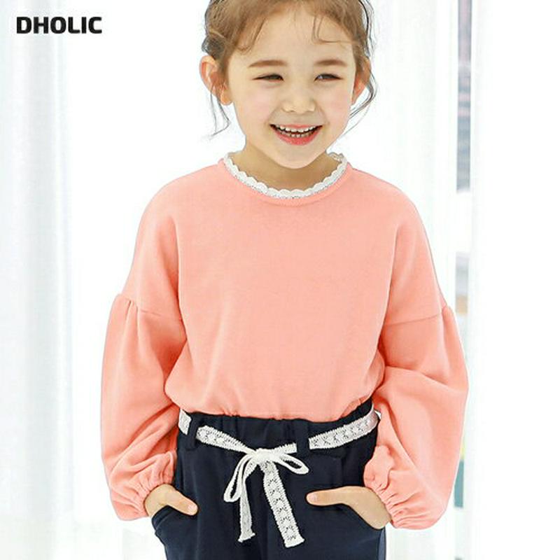 レースネックバルーンTシャツ p001250 キッズ 【3~8才】【tops】【韓国 ファッション トップス Tシャツ カットソ