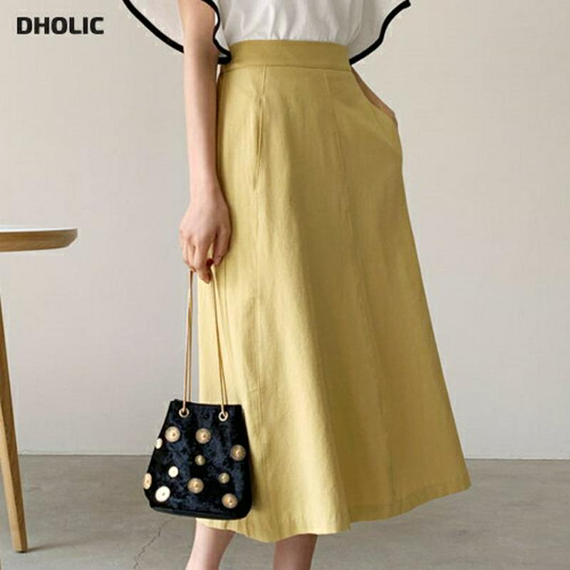 フレアスカート・全4色・b58835 レディース【sk】【スカート ロングスカート ロング丈 フレアスカート バックゴム 綿 コ