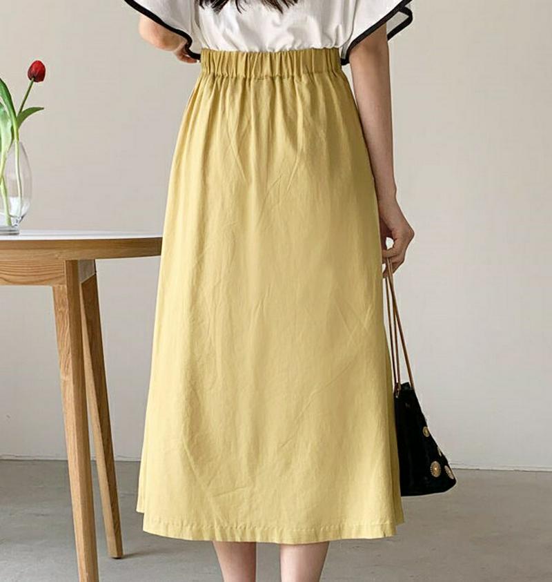 フレアスカート・全4色・b58835 レディース【sk】【スカート ロングスカート ロング丈 フレアスカート バックゴム 綿 コ