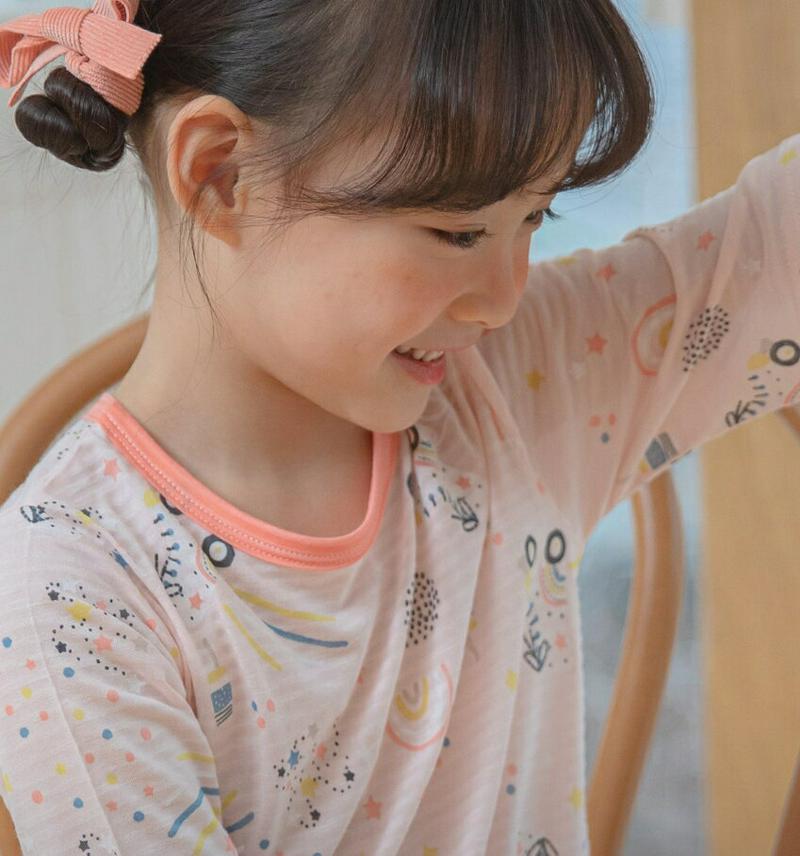 roly rolyパジャマSET p001076 キッズ 【3~8才】【uw】【パジャマセット パジャマ 根間着 部屋着 ラウンドネック 半袖 ハーフスリーブ 七分袖 七分丈 半ズボン ショートパンツ 短パン 女の子 パターン 柄キッズ 子供 子供用 春 夏】【KIDS】