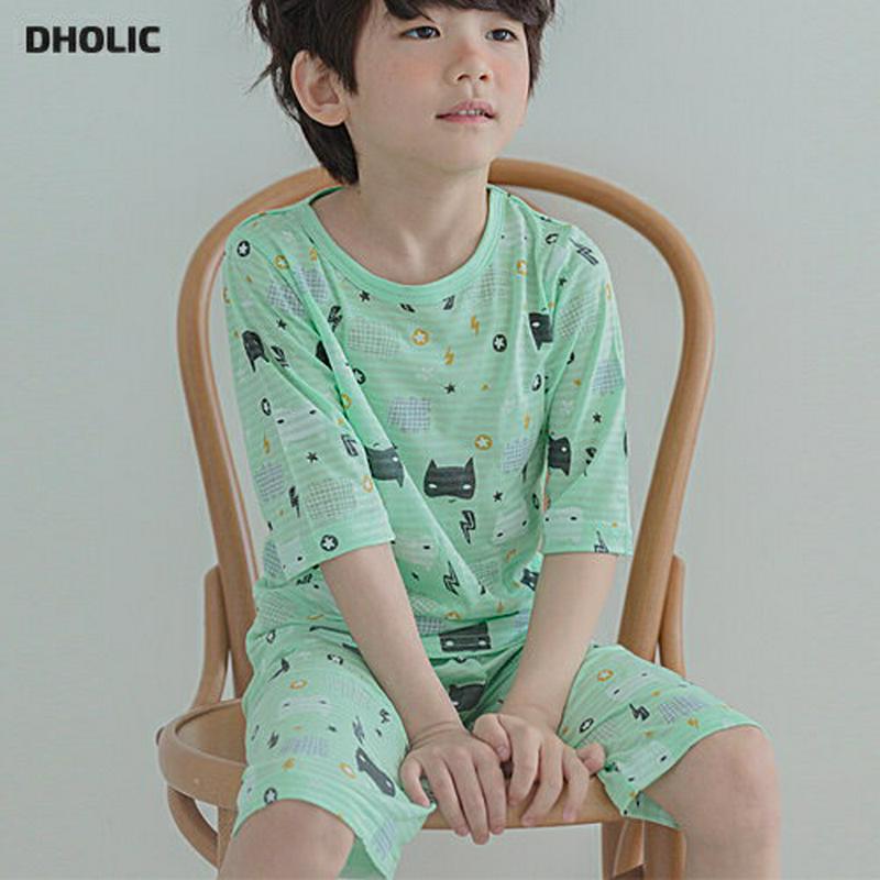 ThunderパジャマSET p001048 キッズ 【3~8才】【uw】【韓国 ファッション パジャマセット パジャマ 根間着 部屋着 ラウンドネック 半袖 分袖 半ズボン ショートパンツ 短パン パターン 柄キッズ 子供 子供用 春 夏】【KIDS】