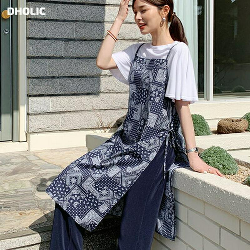 ペイズリーロングスリーブレス・全2色・t61714 レディース【tops】【ワンピース ロング ロングワンピース スリーブレス 