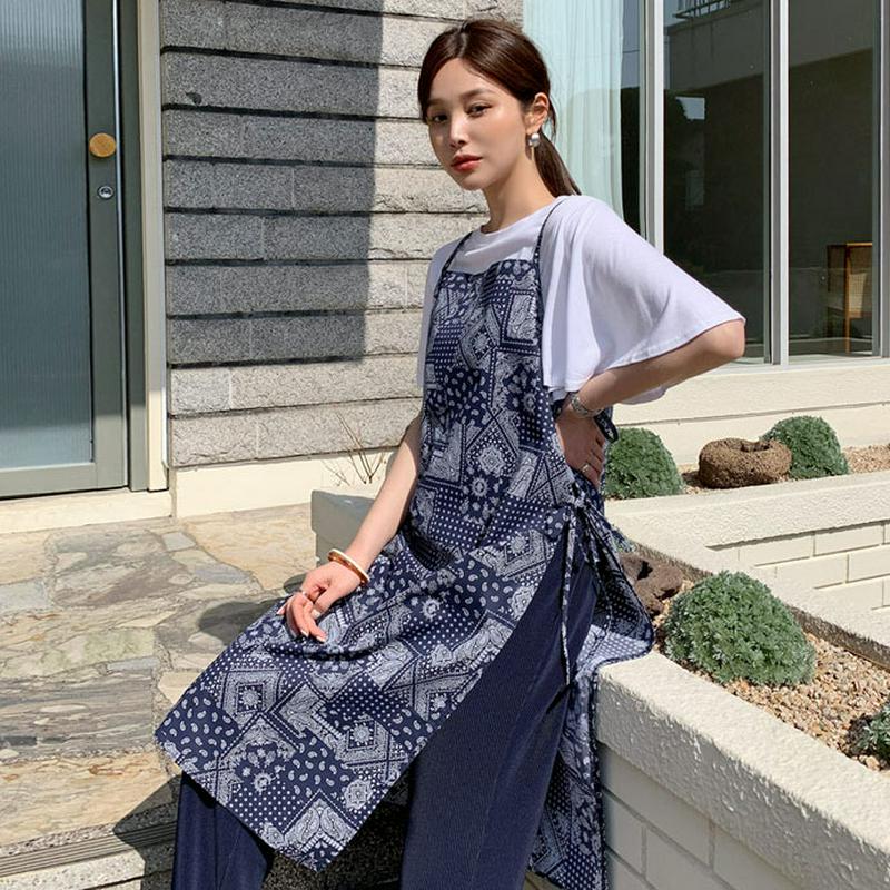 ペイズリーロングスリーブレス・全2色・t61714 レディース【tops】【ワンピース ロング ロングワンピース スリーブレス 