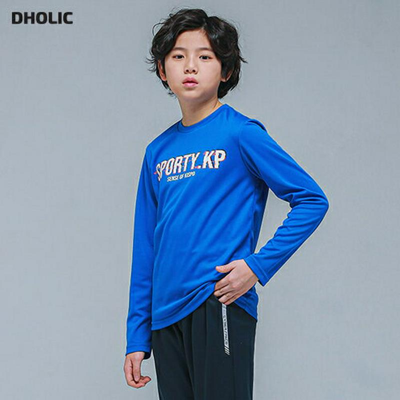 NT02スポーティTシャツ(ブルー)・p000847 キッズ【9~17才】【tops】【トップス Tシャツ 長袖 ロンT ロゴ 