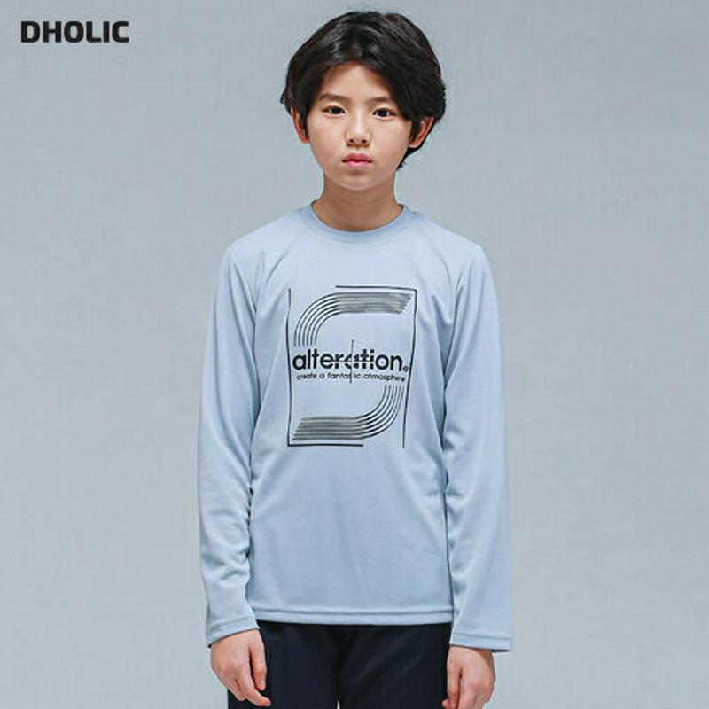 NT01プリントTシャツ(グレー)・p000848 キッズ【9~17才】【tops】【トップス Tシャツ 長袖 ロンT ロゴ カ