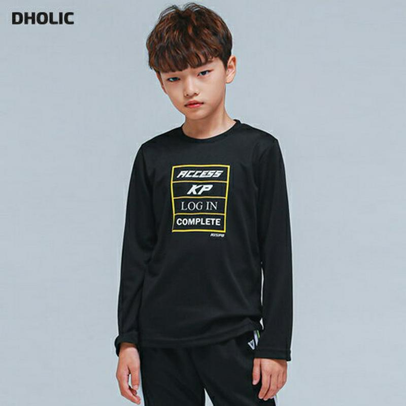 NT03スクエアプリントTシャツ(ブラック)・p0008 キッズ【9~17才】【tops】【トップス Tシャツ 長袖 ロンT ロ