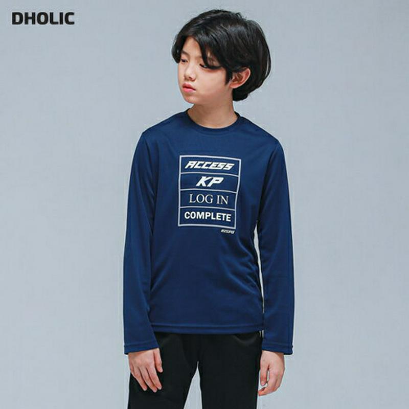 NT03スクエアプリントTシャツ(ダークネイビー)・p000844 キッズ【9~17才】【tops】【トップス Tシャツ 長袖 
