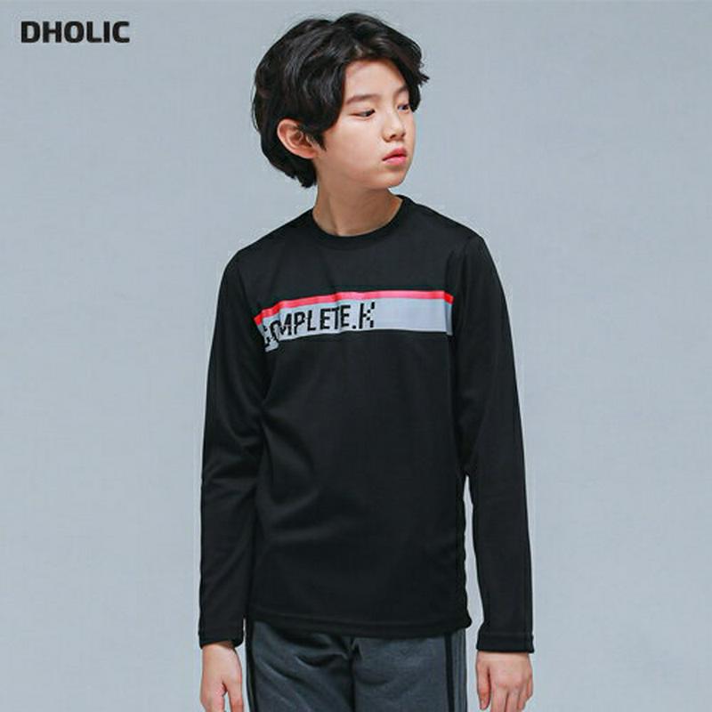 NT04英字カラーラインTシャツ(ブラック)・p000843 キッズ【9~17才】【tops】【トップス Tシャツ 長袖 ロンT