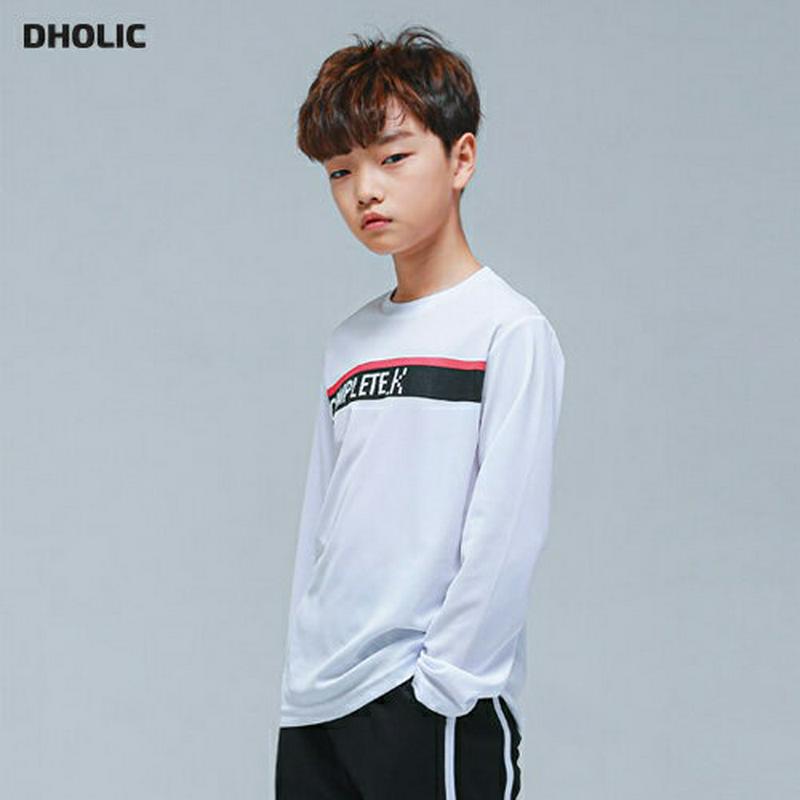 NT04英字カラーラインTシャツ(ホワイト)・p000842 キッズ【9~17才】【tops】【トップス Tシャツ 長袖 ロンT
