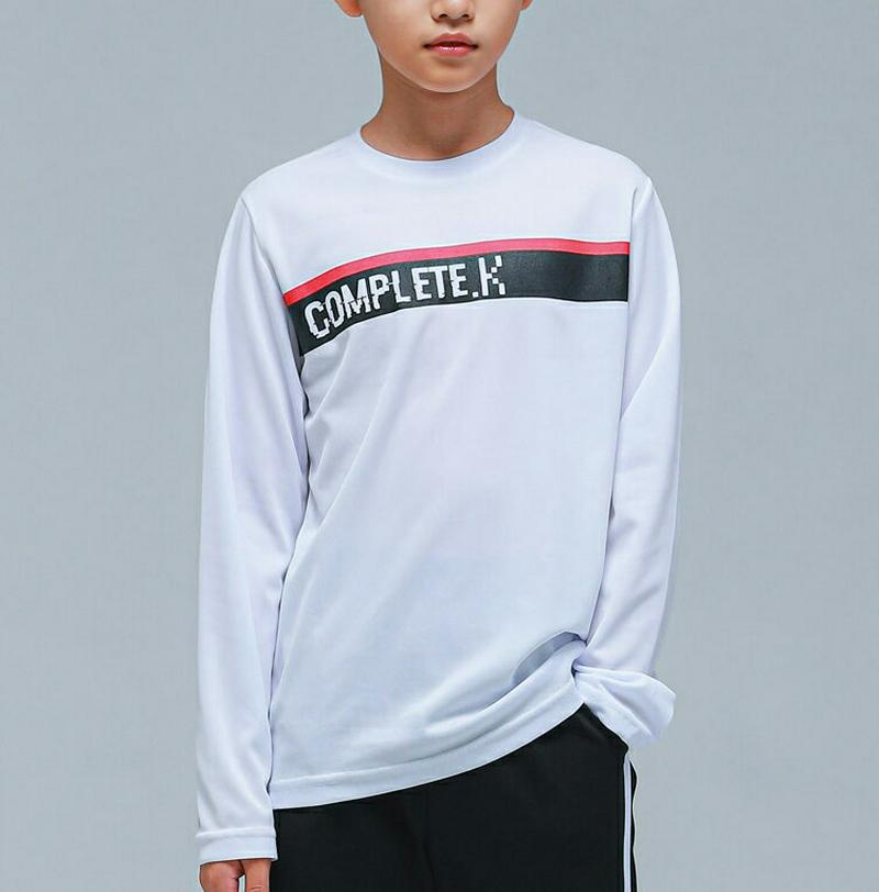 NT04英字カラーラインTシャツ(ホワイト)・p000842 キッズ【9~17才】【tops】【トップス Tシャツ 長袖 ロンT