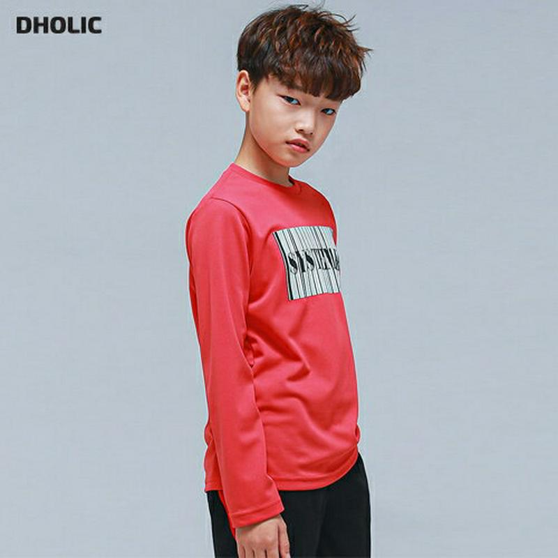 NT05ボックスプリントTシャツ(レッド)・p000840 キッズ【9~17才】【tops】【トップス Tシャツ ロンT 長袖 